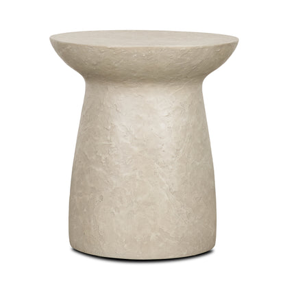 Mesa Round Stone Finish Pillar Accent Table