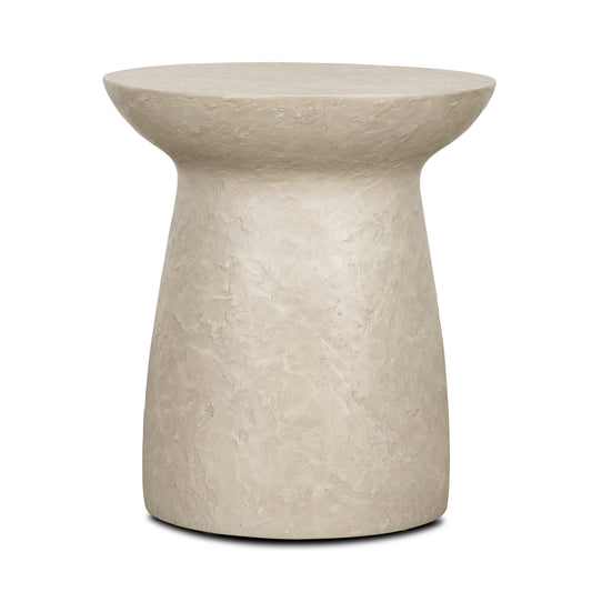 Mesa Round Stone Finish Pillar Accent Table