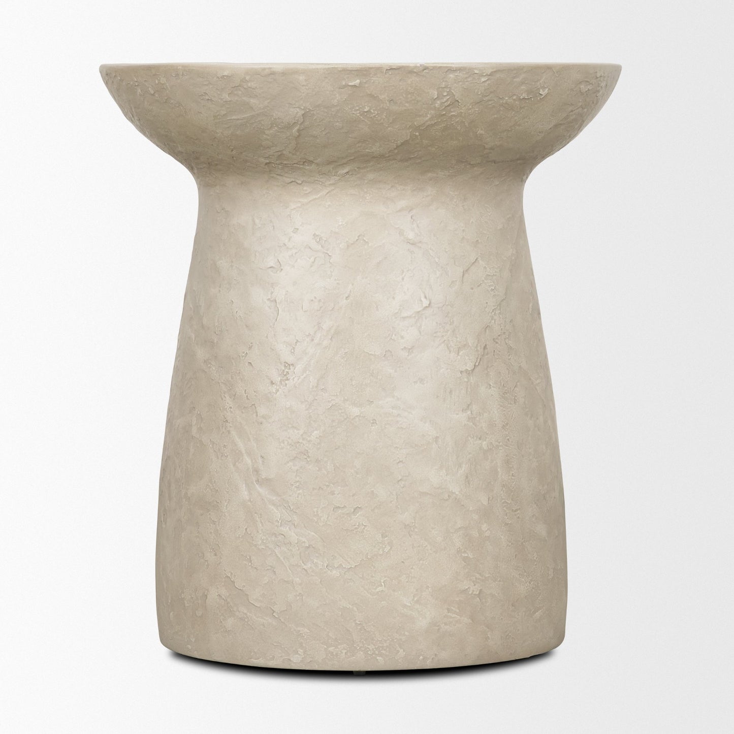 Mesa Round Stone Finish Pillar Accent Table