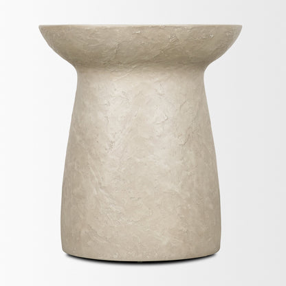 Mesa Round Stone Finish Pillar Accent Table