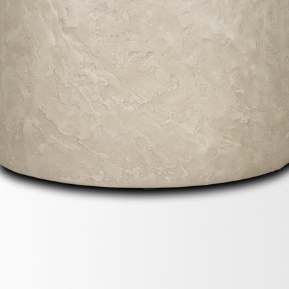 Mesa Round Stone Finish Pillar Accent Table