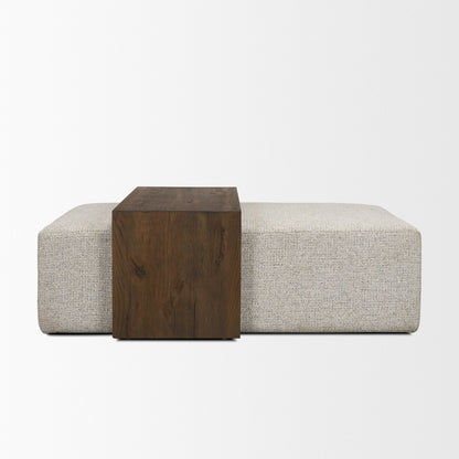 Trayden Gray Fabric w/ Brown Slider Top Coffee Table 55.0X 37.0X 46.0 (cm)