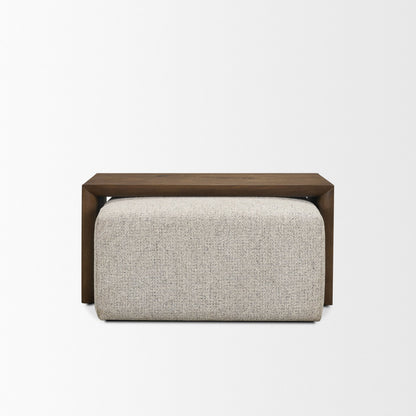 Trayden Gray Fabric w/ Brown Slider Top Coffee Table 55.0X 37.0X 46.0 (cm)