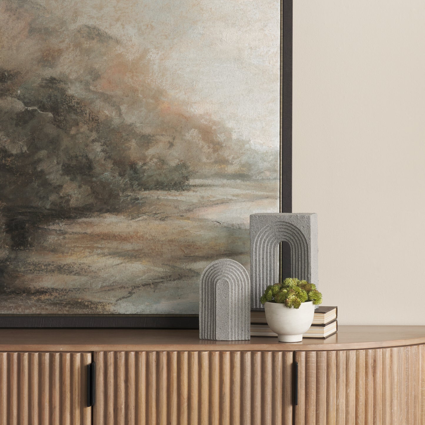 Kacia Resin Textured Concrete Gray Decorative Object