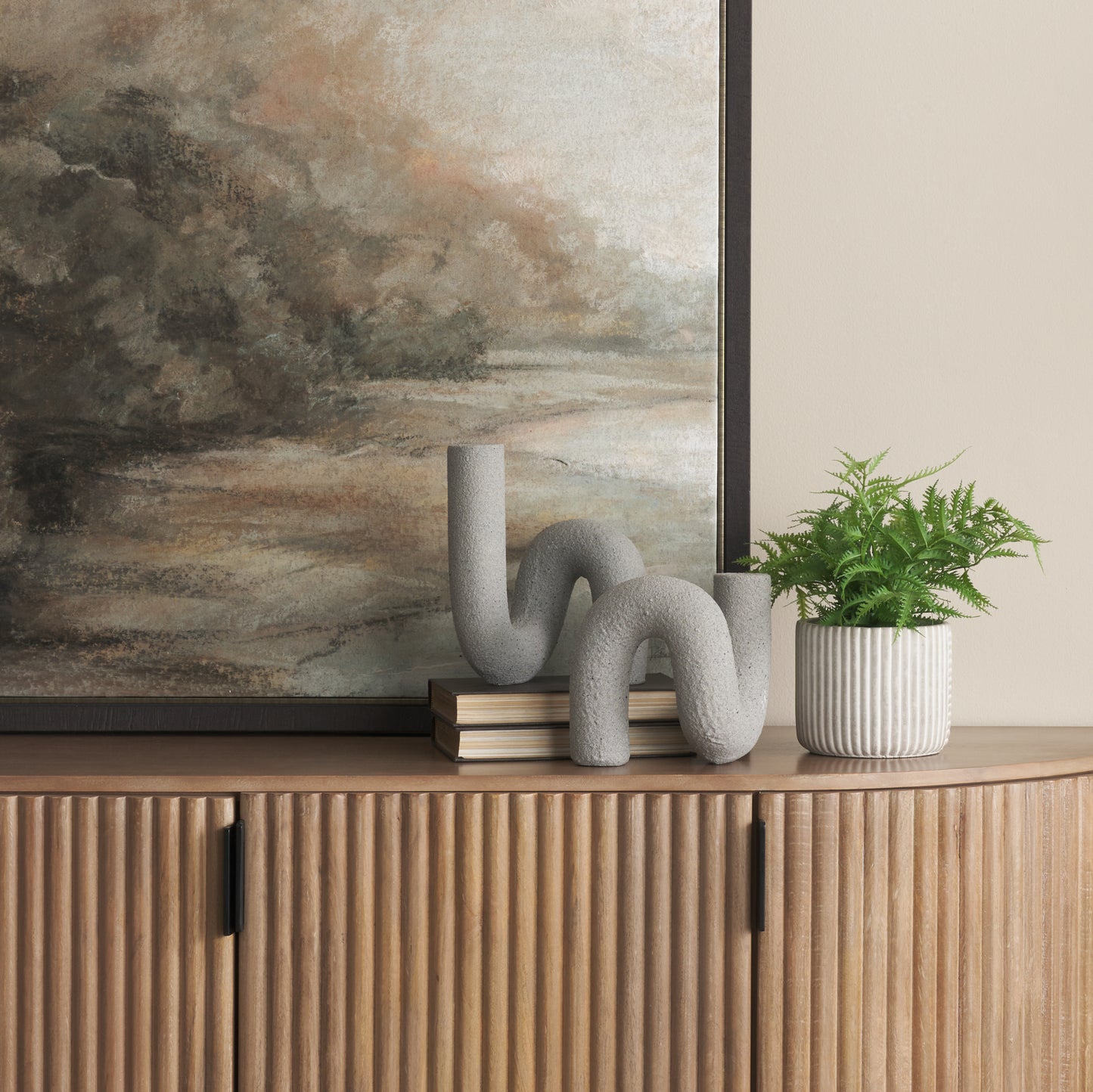 Kailas Resin Textured Concrete Gray Decorative Object