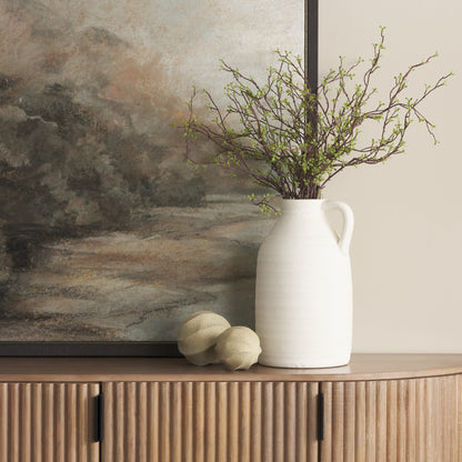 Imani Small Sculptural Textured Beige Metal Decorative Orb Object