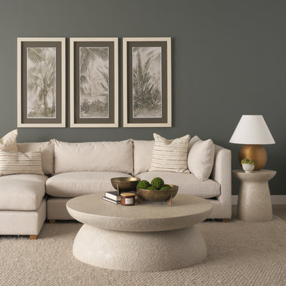 Mesa 48" Round Stone Finish Coffee Table