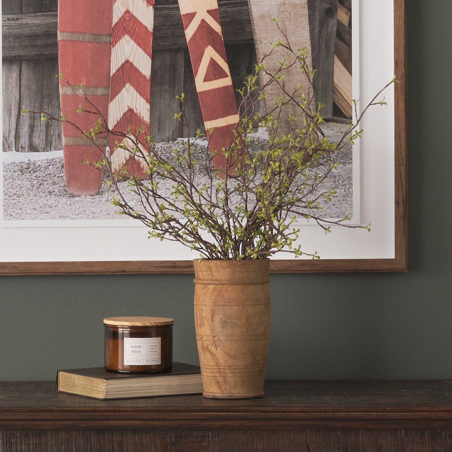 Porta Small Medium Brown Reclaimed Wooden Pot