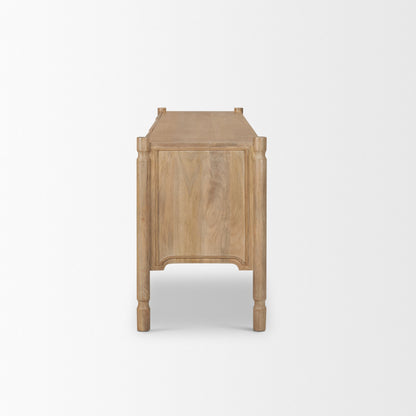 Phil Light Brown Wood 2 Door 1 Drawer w/ Pull Down Media Console