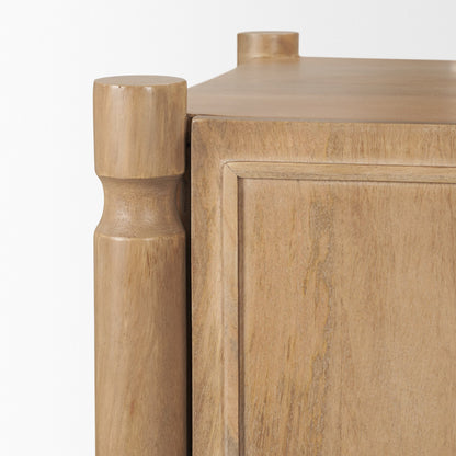 Phil Light Brown Wood 2 Door 1 Drawer w/ Pull Down Media Console