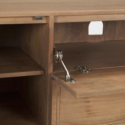 Phil Light Brown Wood 2 Door 1 Drawer w/ Pull Down Media Console