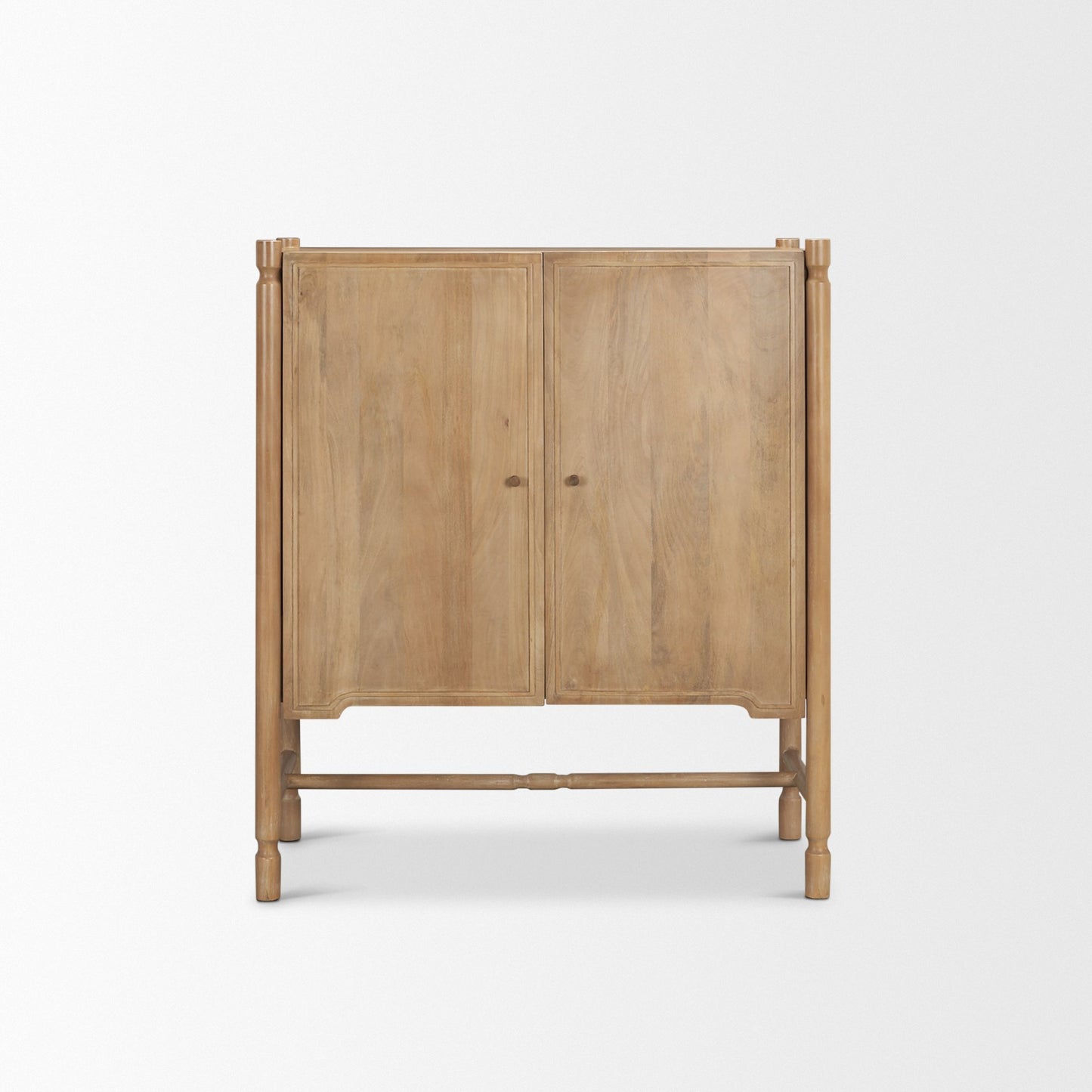 Phil Light Brown Wood 2 Door Bar Cabinet