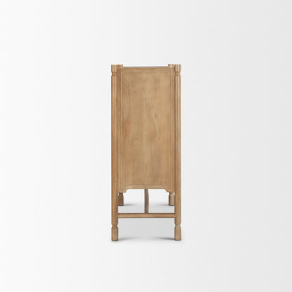 Phil Light Brown Wood 2 Door Bar Cabinet