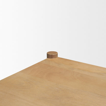 Phil Light Brown Wood 2 Door Bar Cabinet