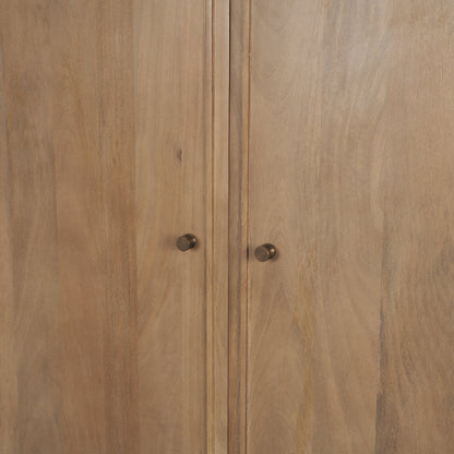 Phil Light Brown Wood 2 Door Bar Cabinet