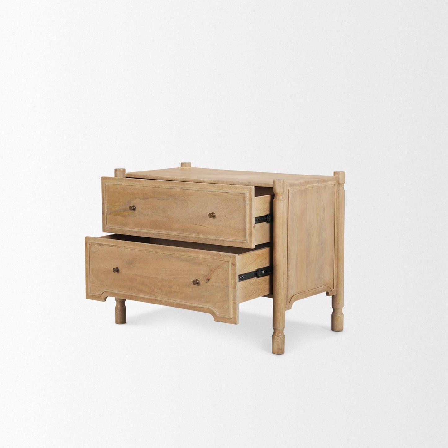 Phil Light Brown Wood 2 Drawer Accent Cabinet