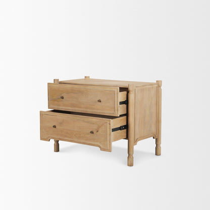 Phil Light Brown Wood 2 Drawer Accent Cabinet