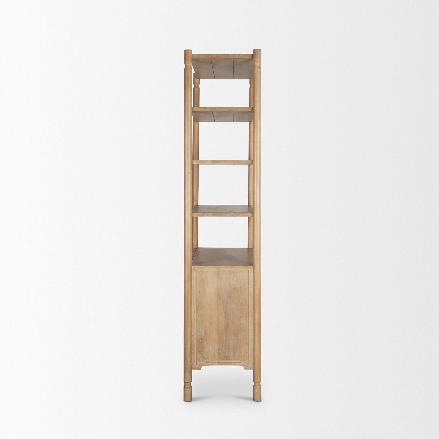 Phil Light Brown Wood 2 Door 3 Shelves Open Shelving Unit