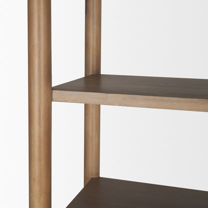 Phil Light Brown Wood 2 Door 3 Shelves Open Shelving Unit