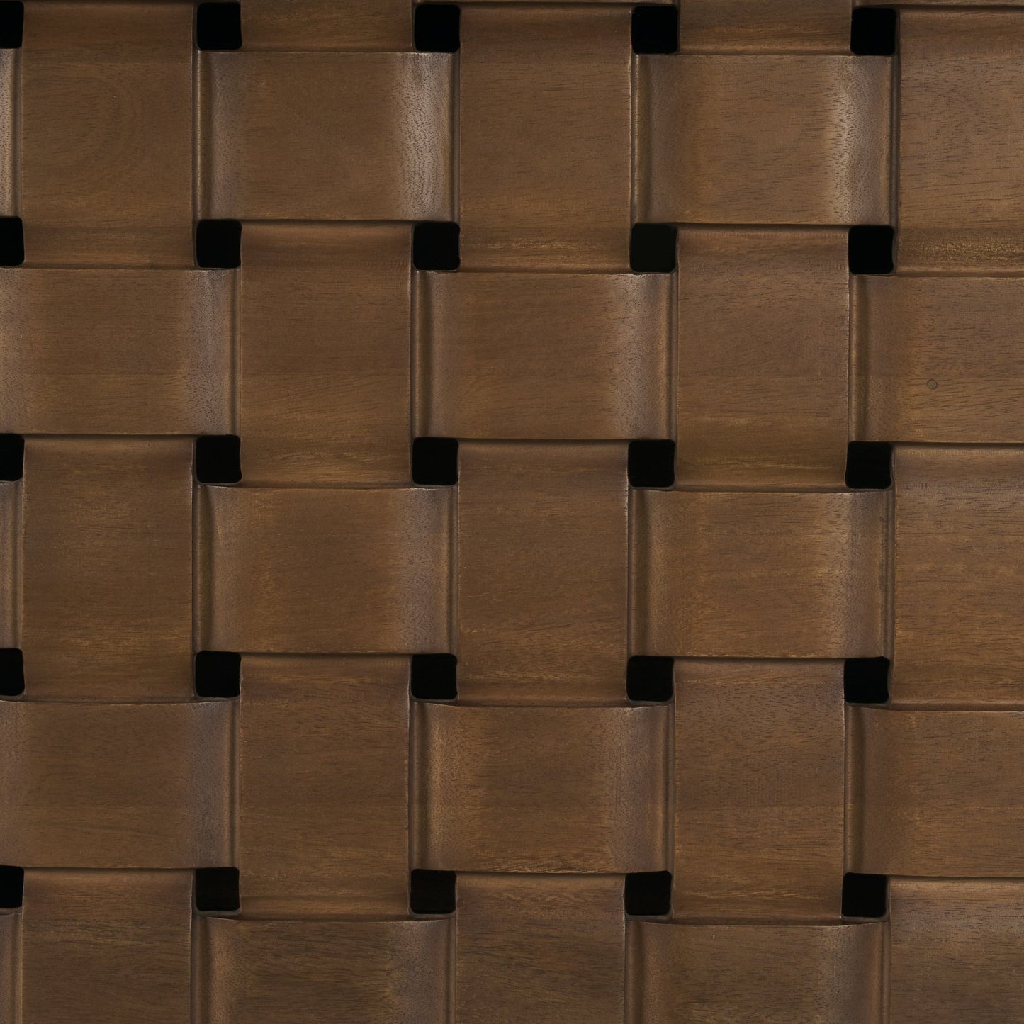 Trellyn 94" Dark Brown Solid Wood Carved Woven Base Rectangular Dining Table