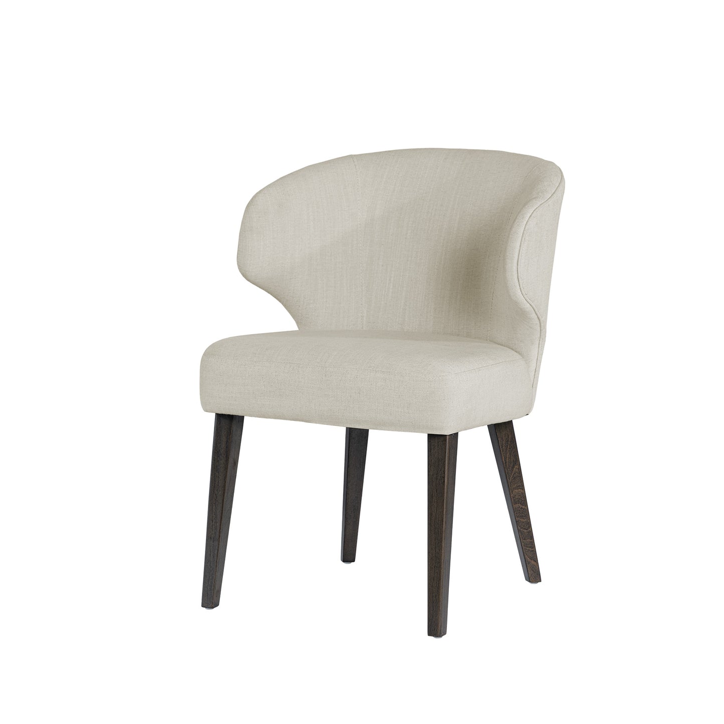 Niles 22.5L x 24.5W x 32H Cream Fabric Seat W/ Dark Brown Wooden Legs Wingback Dining Chair