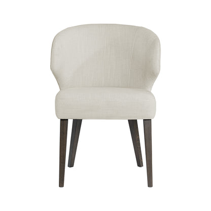 Niles 22.5L x 24.5W x 32H Cream Fabric Seat W/ Dark Brown Wooden Legs Wingback Dining Chair