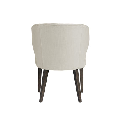 Niles 22.5L x 24.5W x 32H Cream Fabric Seat W/ Dark Brown Wooden Legs Wingback Dining Chair