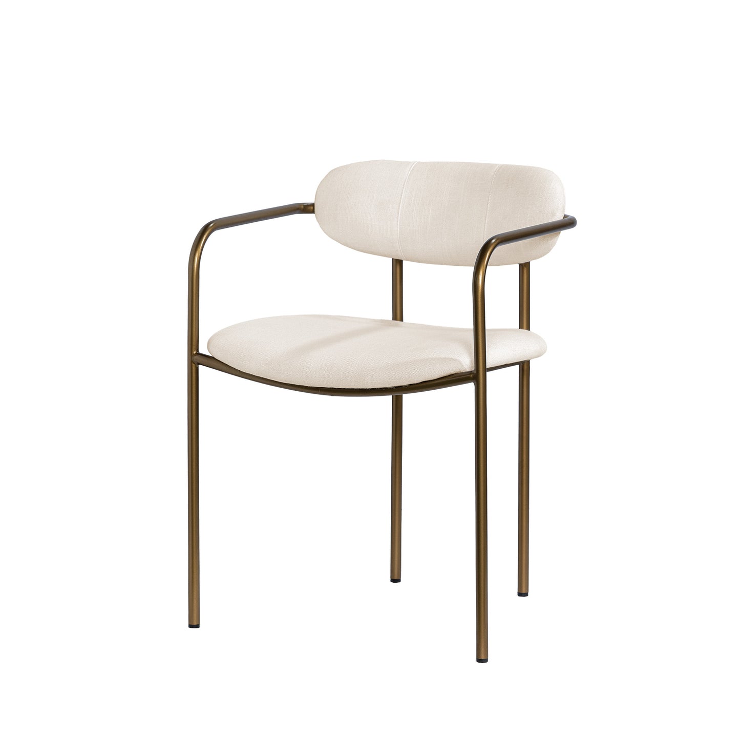 Parker I Cream Fabric Seat Gold Metal Frame Dining Chair