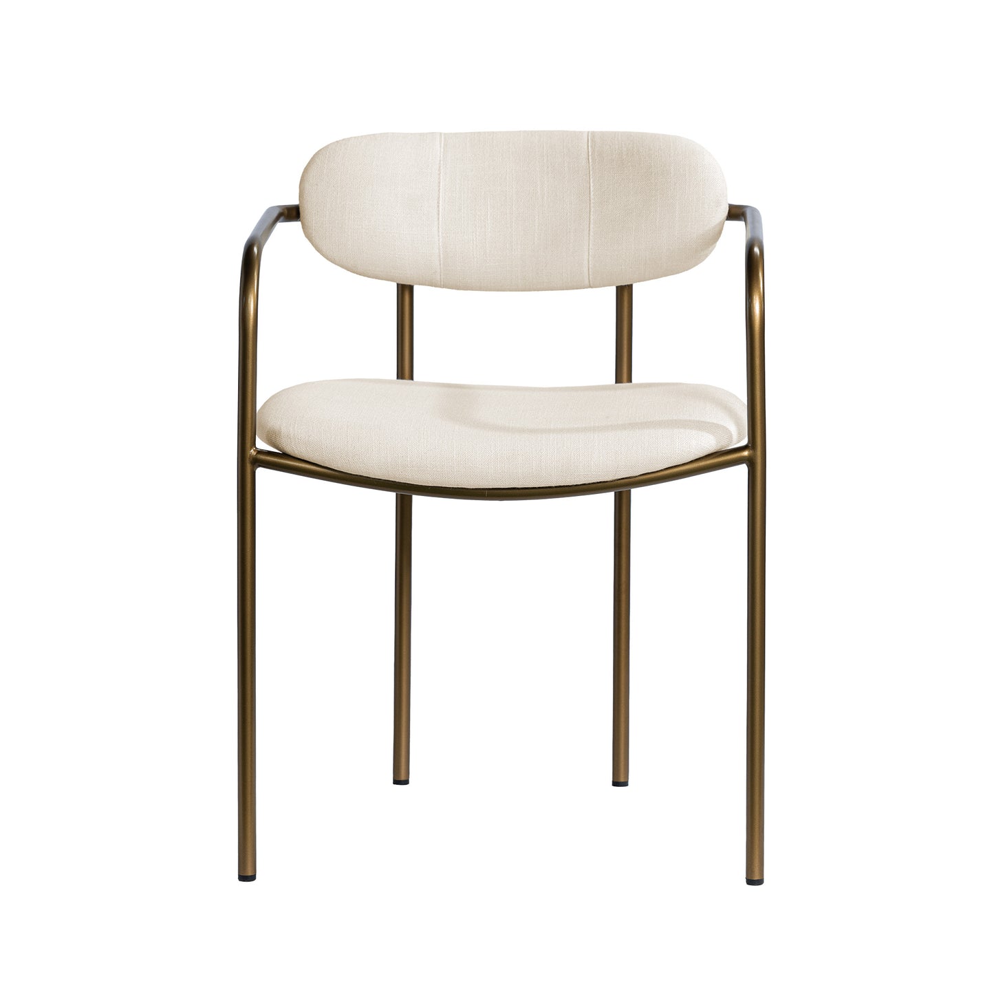 Parker I Cream Fabric Seat Gold Metal Frame Dining Chair
