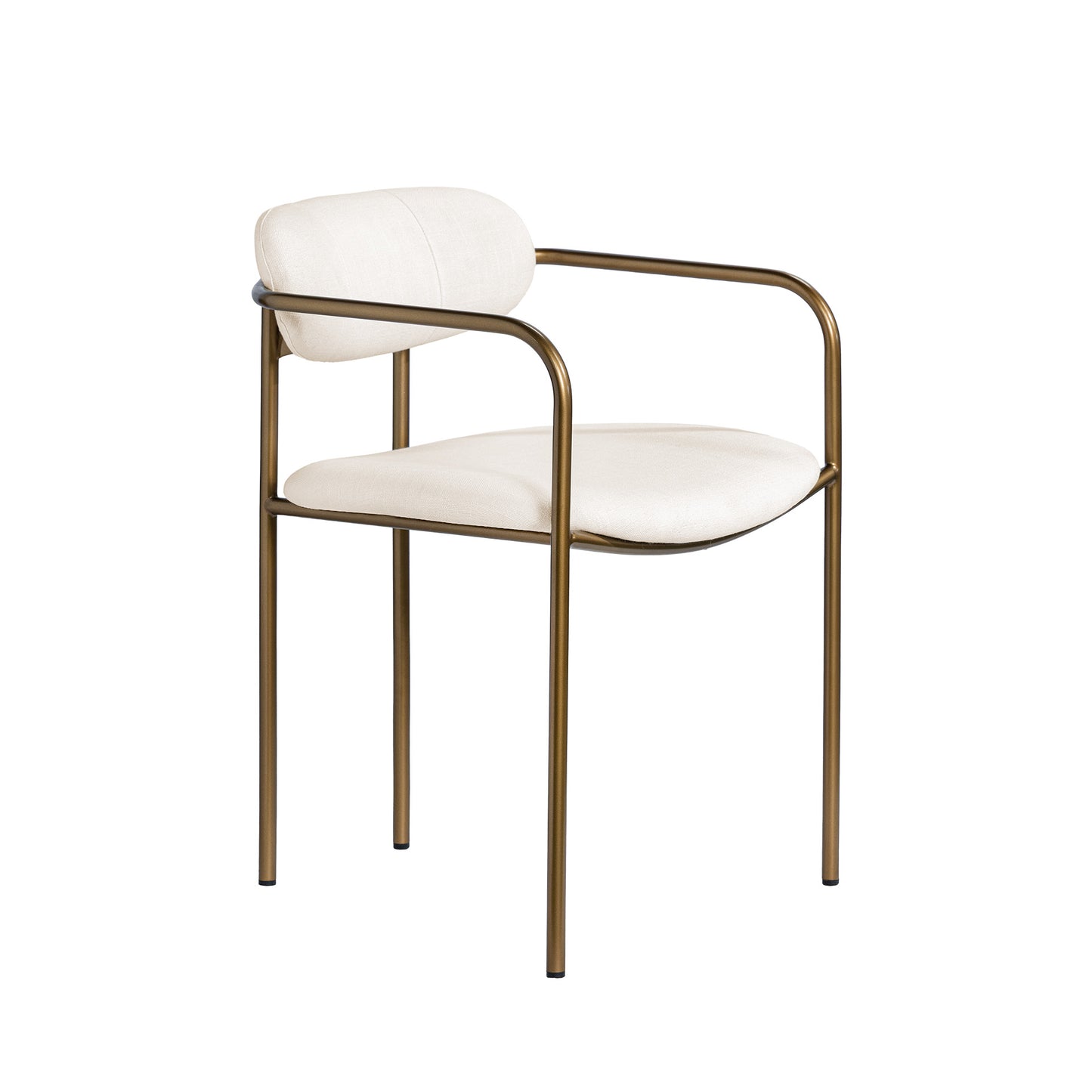 Parker I Cream Fabric Seat Gold Metal Frame Dining Chair