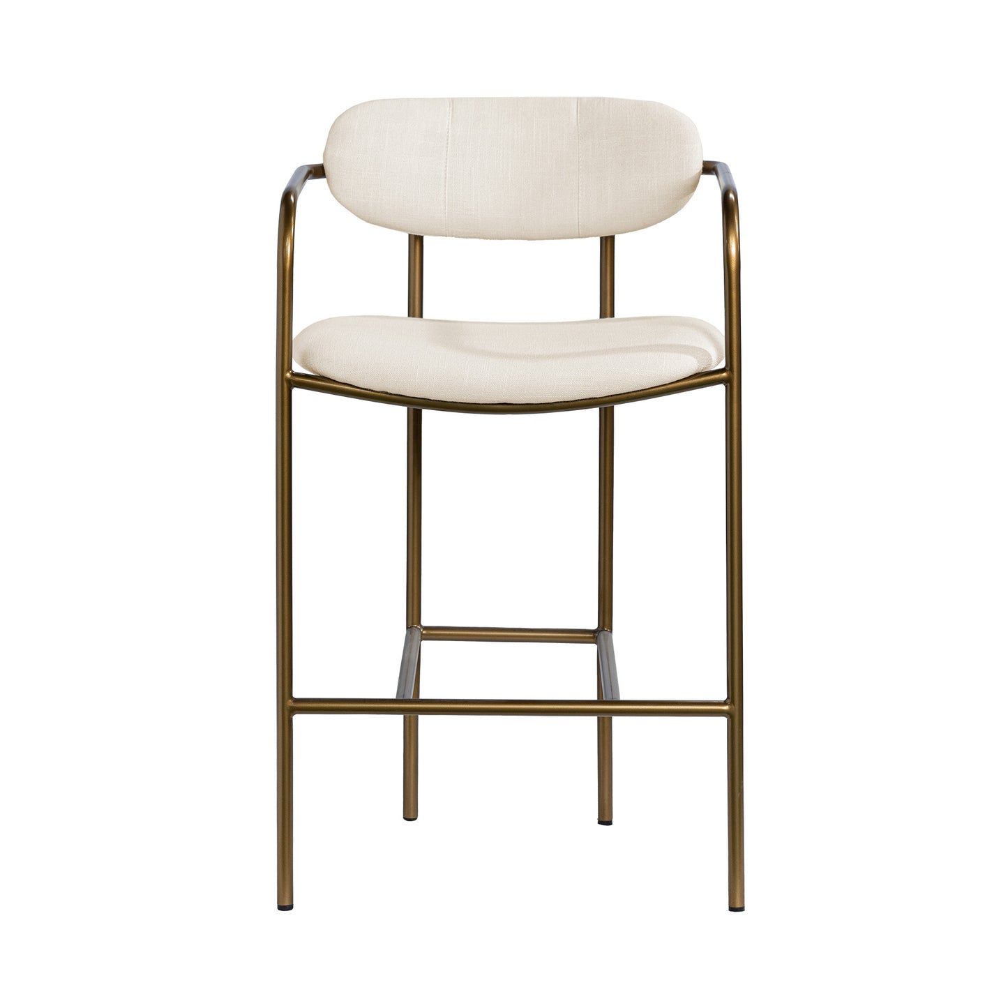 Parker Cream Fabric Seat Gold Metal Counter Stool