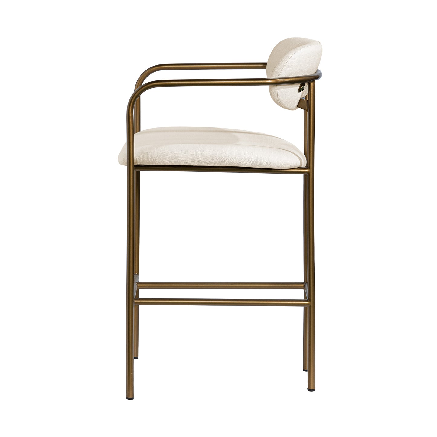 Parker Cream Fabric Seat Gold Metal Counter Stool