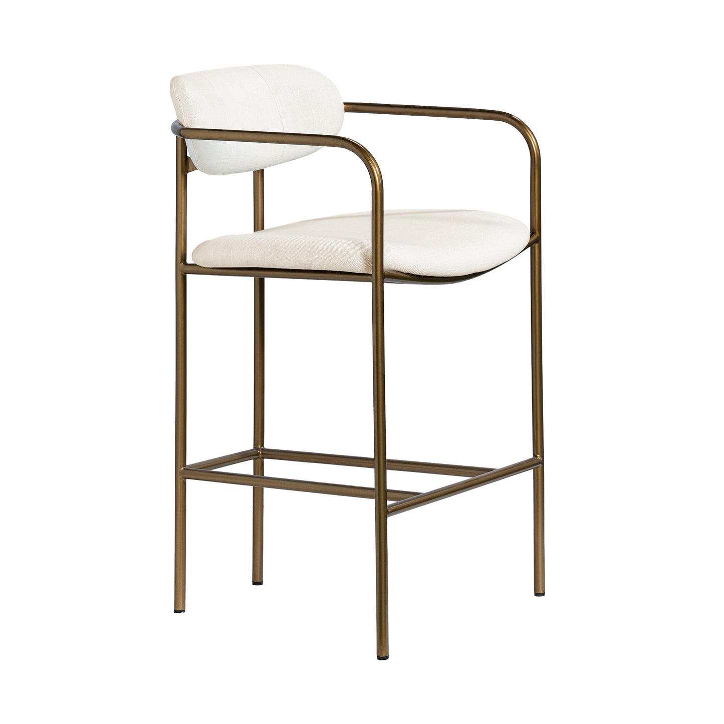 Parker Cream Fabric Seat Gold Metal Counter Stool