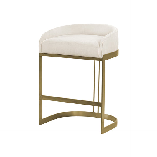 Hollyfield II Cream Fabric Seat W/ Gold Metal Base Counter Stool