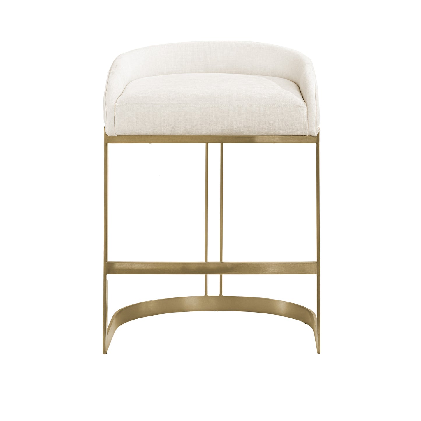 Hollyfield II Cream Fabric Seat W/ Gold Metal Base Counter Stool