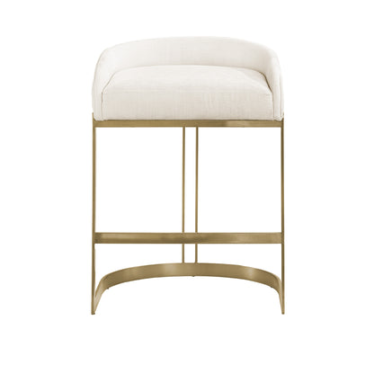 Hollyfield II Cream Fabric Seat W/ Gold Metal Base Counter Stool
