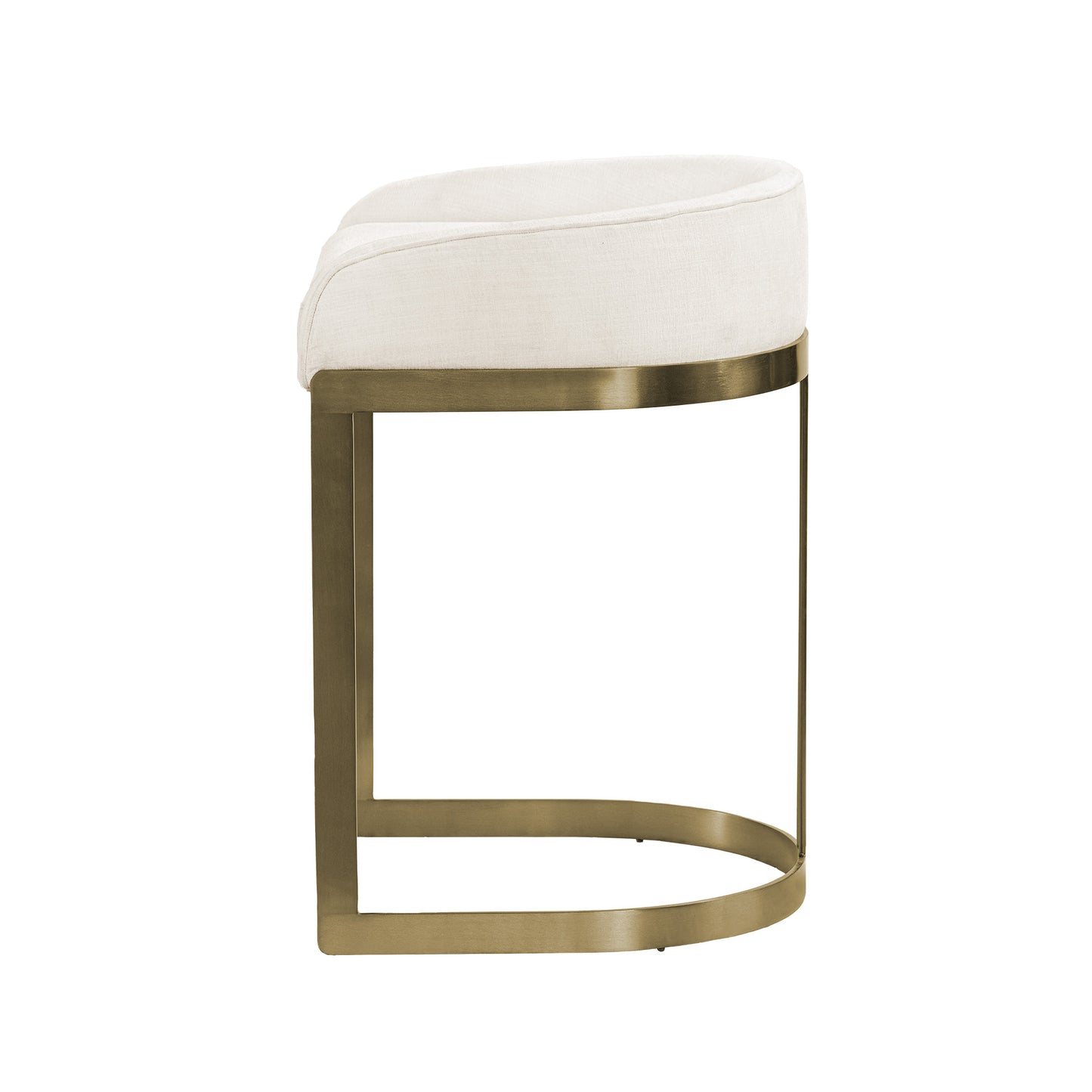 Hollyfield II Cream Fabric Seat W/ Gold Metal Base Counter Stool