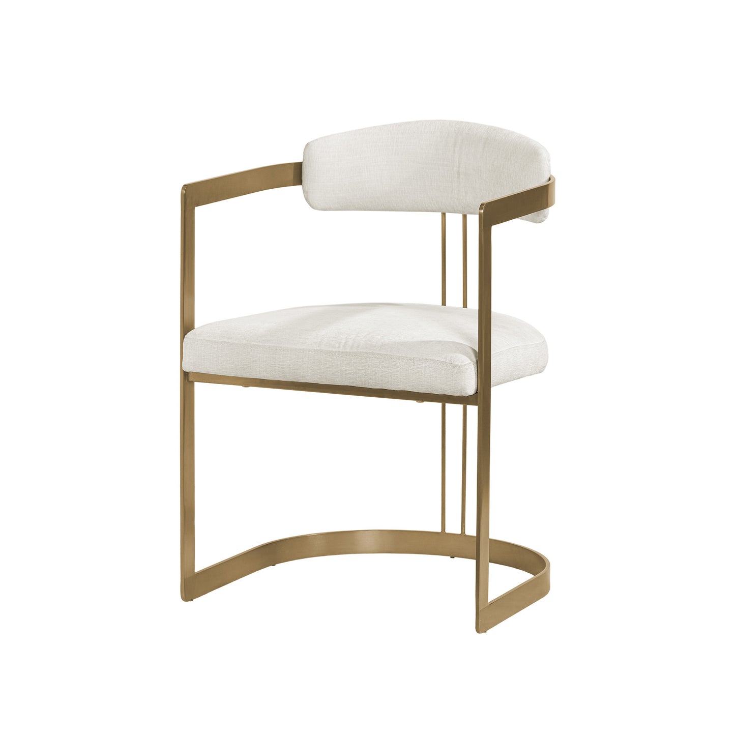 Hollyfield II Cream Fabric Seat W/ Gold Iron Frame Dining Chair