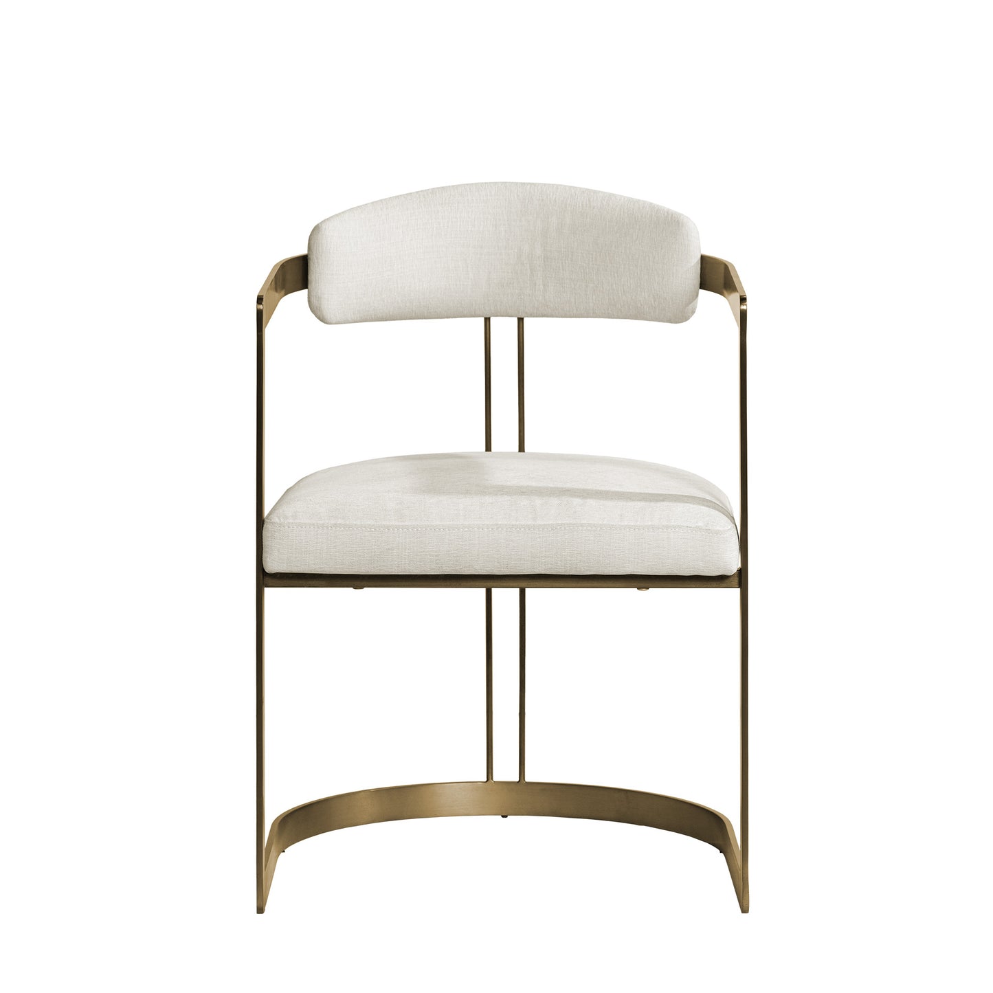 Hollyfield II Cream Fabric Seat W/ Gold Iron Frame Dining Chair