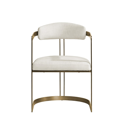 Hollyfield II Cream Fabric Seat W/ Gold Iron Frame Dining Chair