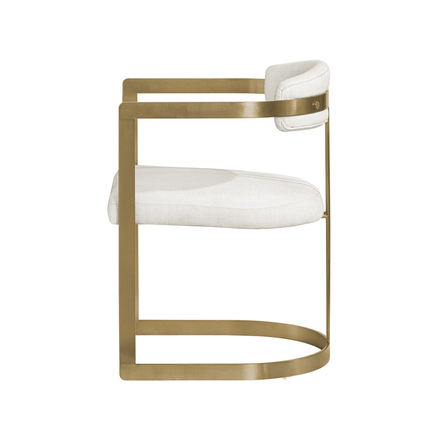 Hollyfield II Cream Fabric Seat W/ Gold Iron Frame Dining Chair