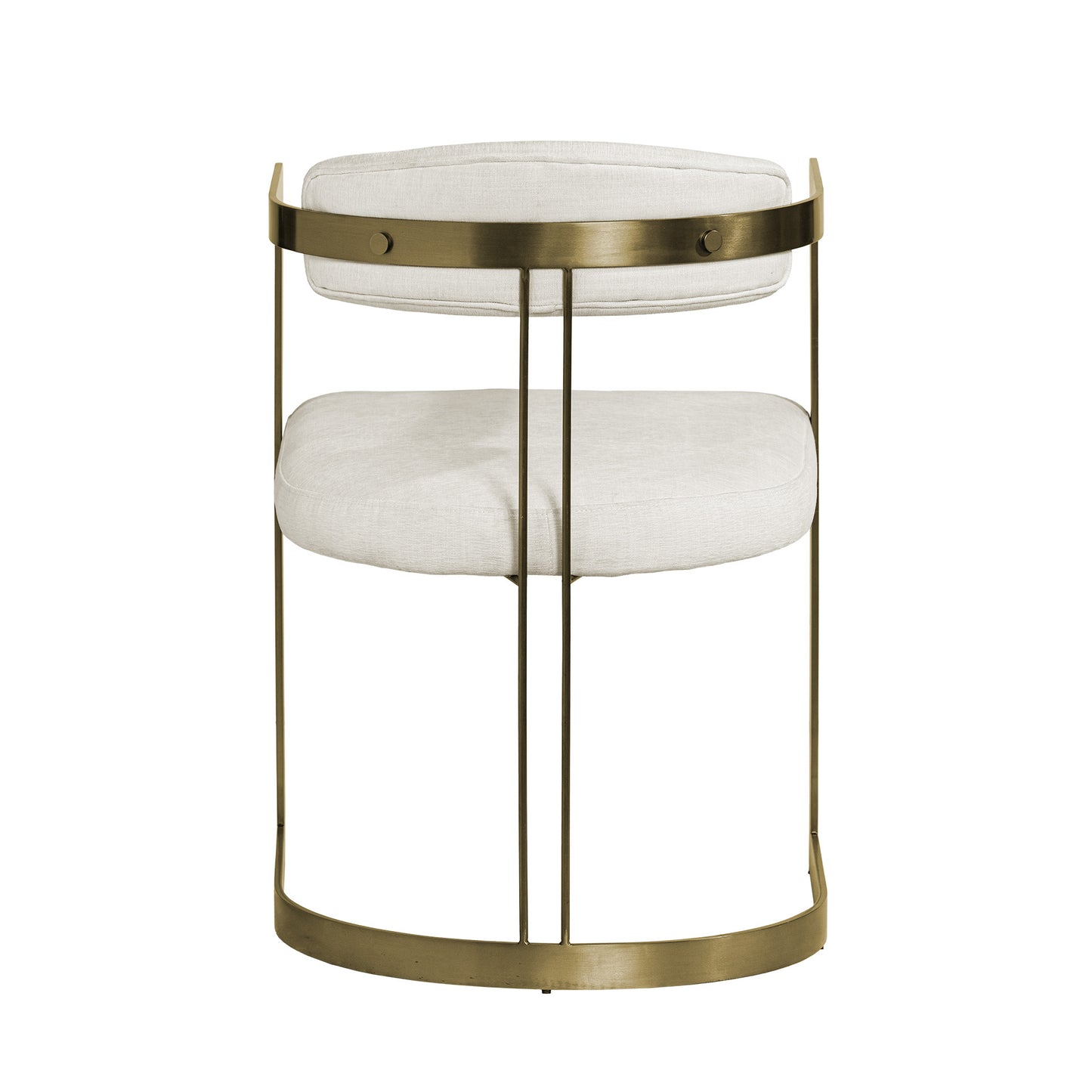 Hollyfield II Cream Fabric Seat W/ Gold Iron Frame Dining Chair