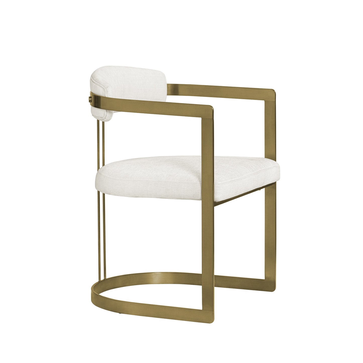 Hollyfield II Cream Fabric Seat W/ Gold Iron Frame Dining Chair