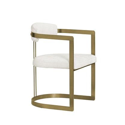 Hollyfield II Cream Fabric Seat W/ Gold Iron Frame Dining Chair