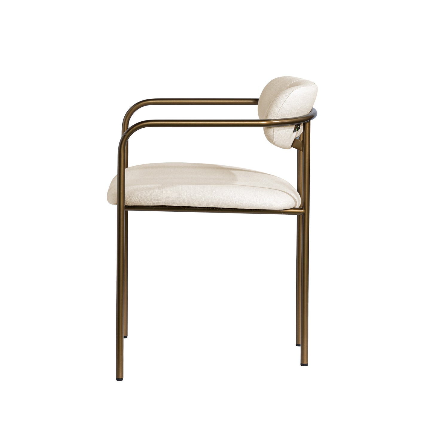 Parker I Cream Fabric Seat Gold Metal Frame Dining Chair