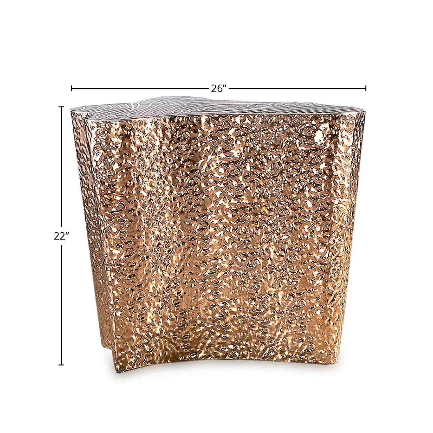 Glacier End Table | Luxurious Rose Gold Accent