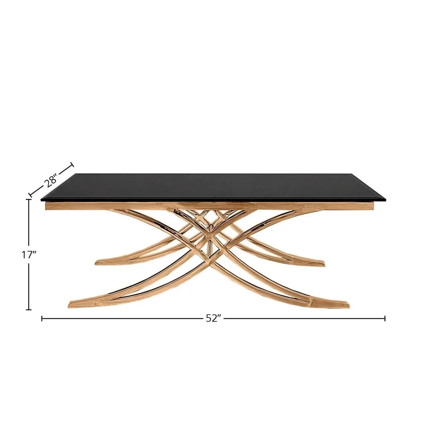 Valora Modern Stainless Steel Rectangular Coffee Table