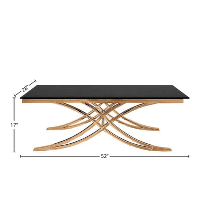 Valora Modern Stainless Steel Rectangular Coffee Table