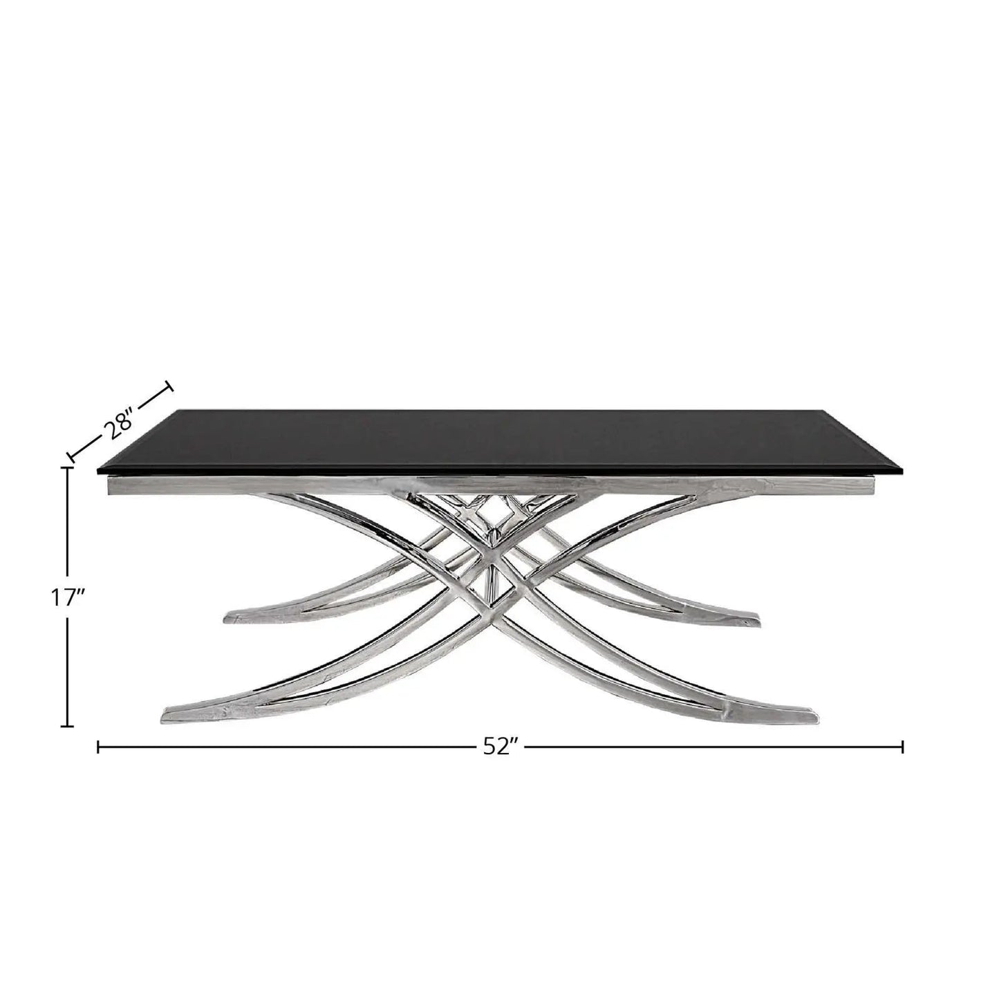 Valora Modern Stainless Steel Rectangular Coffee Table