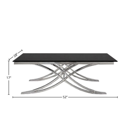 Valora Modern Stainless Steel Rectangular Coffee Table